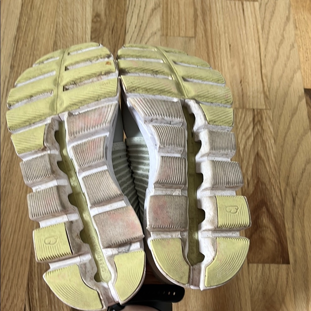 On Running Athletic Shoes with Breathable Knit Mesh in Light Green - Picture 7 of 9